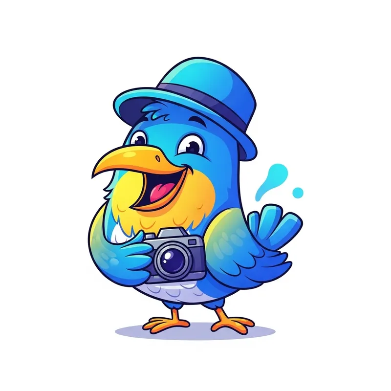 Playful Cartoon Mascot Bird Illustration Playful Cartoon Mascot Bird Illustration