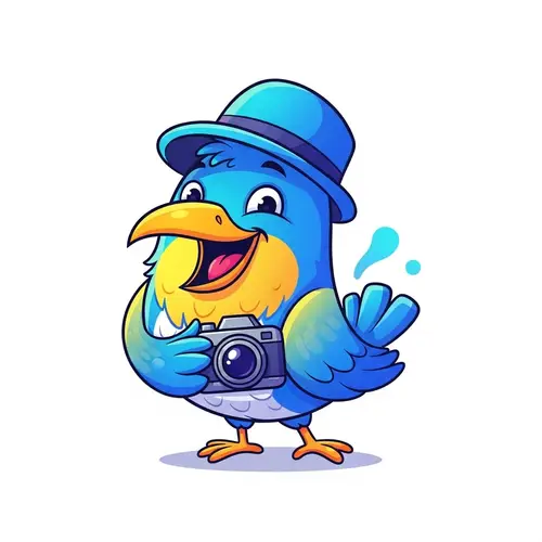 Playful Cartoon Mascot Bird Illustration