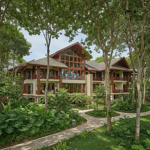 Tropical Architecture Condominiums in Lush Greenery