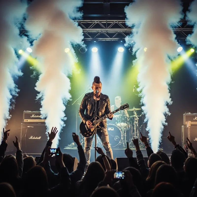 Electric Guitar Player Rocking Live Concert Performance