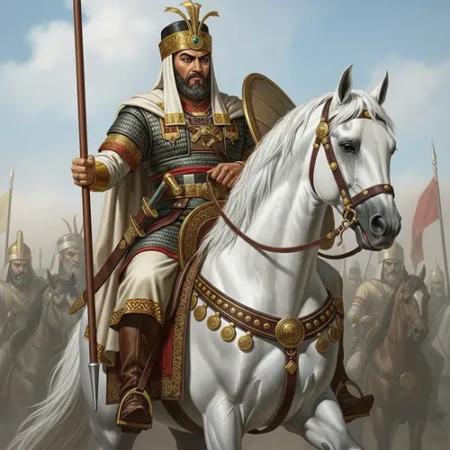 Ancient Persian Leader on Majestic White Horse | History of Wisdom and Power