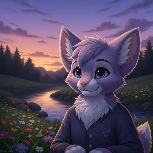 Tranquil Lavender Furry Creature in Natural Habitat