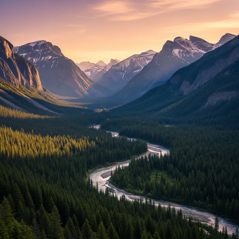 Majestic Mountain Landscape - Late 19th Century Impressionist Artistry Majestic Mountain Landscape - Late 19th Century Impressionist Artistry