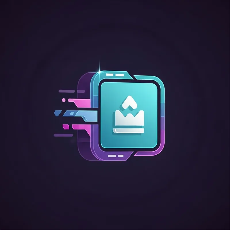 Futuristic Docker Image Icon with Vibrant Colors