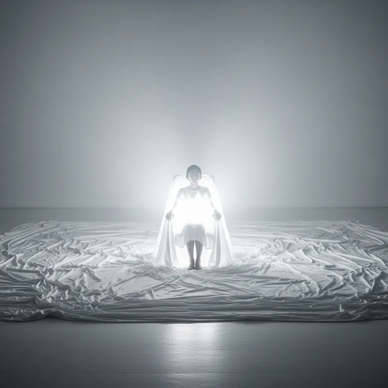 White Room Woman Chair Light Fabric