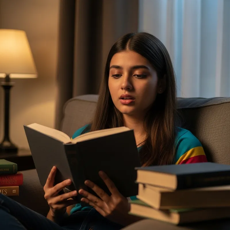 Sad Girl Immersed in Reading Sad Girl Immersed in Reading