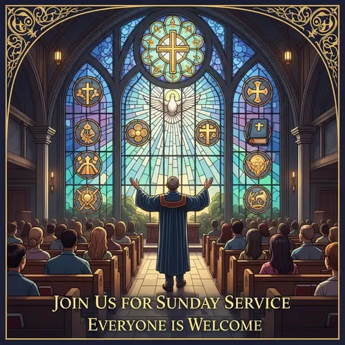 Uplifting Church Service Poster | Sunday Service Invitation