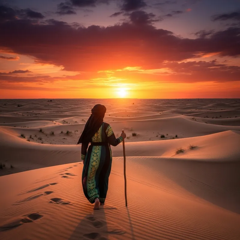 Alone in Desert: Middle-Eastern Woman's Inspiring Journey