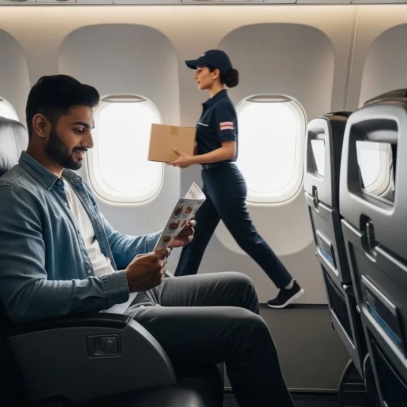 Man on Plane Orders Food | Courier Seen in Window Man on Plane Orders Food | Courier Seen in Window
