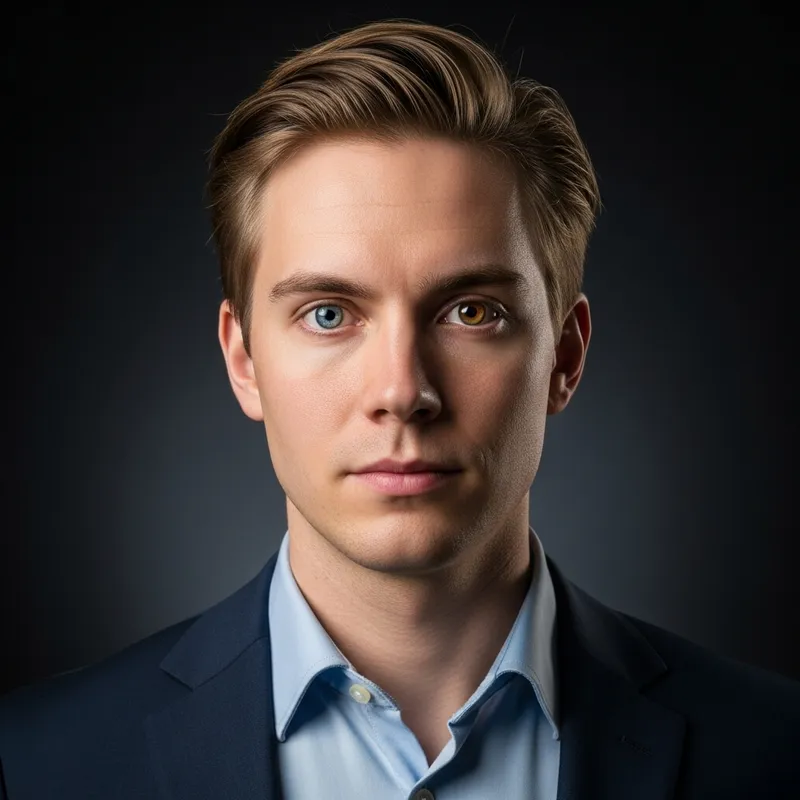 Young Swedish SCP Site Director with Heterochromia