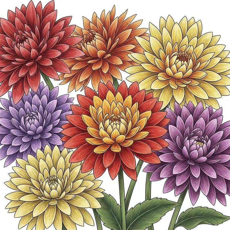 Vibrant Mexican Fiesta Flowers Sketch - Festive Floral Art