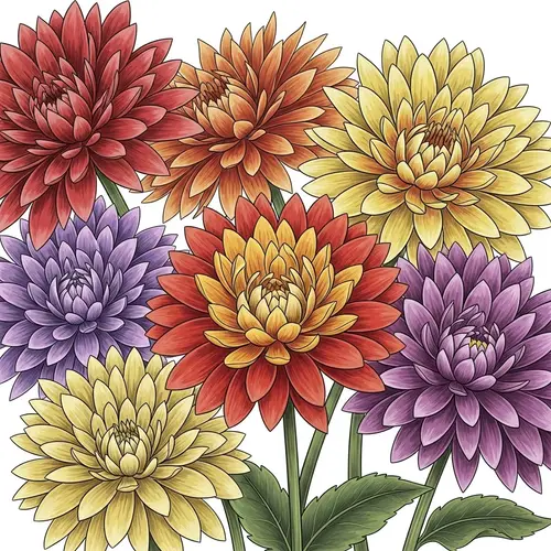 Vibrant Mexican Fiesta Flowers Sketch