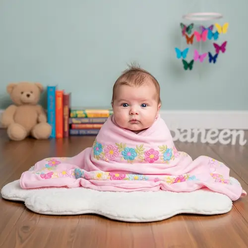 Charming Newborn Baby Girl Portrait | Baneen | Pastel Nursery Room