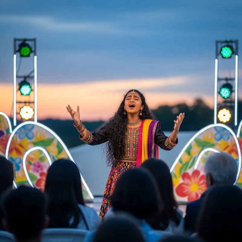 Emotional Singing Performance by South Asian Girl