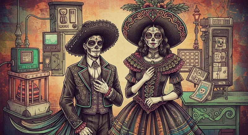 Immerse in Vibrant Multifaceted Folk Art: Day of the Dead Influence