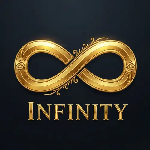 Infinity Game Logo in Gold | Infinite Symbol Design