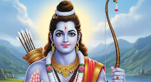 Sri Rama: Traditional Hindu Deity with Bow & Arrow | Spiritual Representation