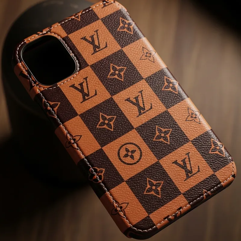 Luxury Leather Phone Case with Luis Vuitton-Inspired Design Luxury Leather Phone Case with Luis Vuitton-Inspired Design