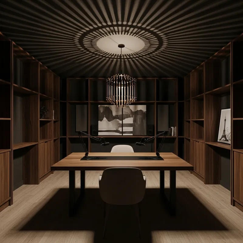 Serene Podcast Room with Ambient Light