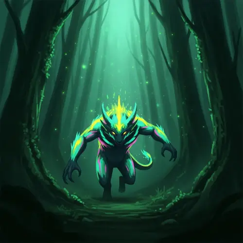 Mystical Creature in Vibrant Colors from Hidden Forest
