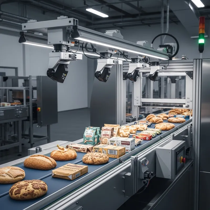 Efficient Food Conveyor System: Industrial Machine Vision Solutions