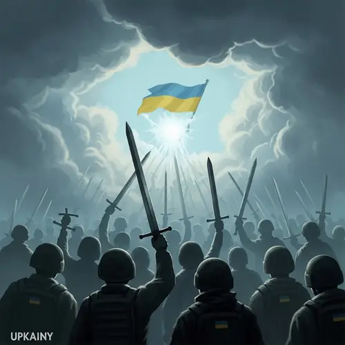 Ukrainian Soldiers' Souls emerging with Swords