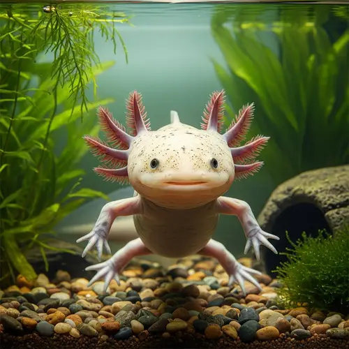 Ambystoma mexicanum - Detailed Visual of Aquatic Axolotl Creature