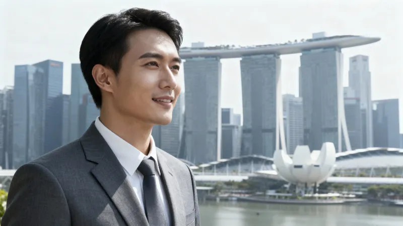 Singapore Skyline with Marina Bay Sands Background