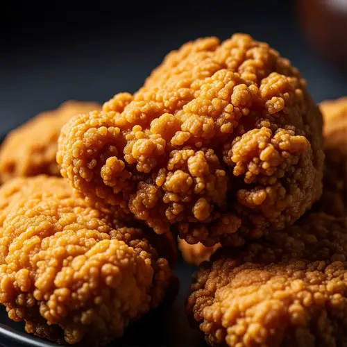 Golden-Brown Fried Chicken: A Macro Lens Close-Up Delight