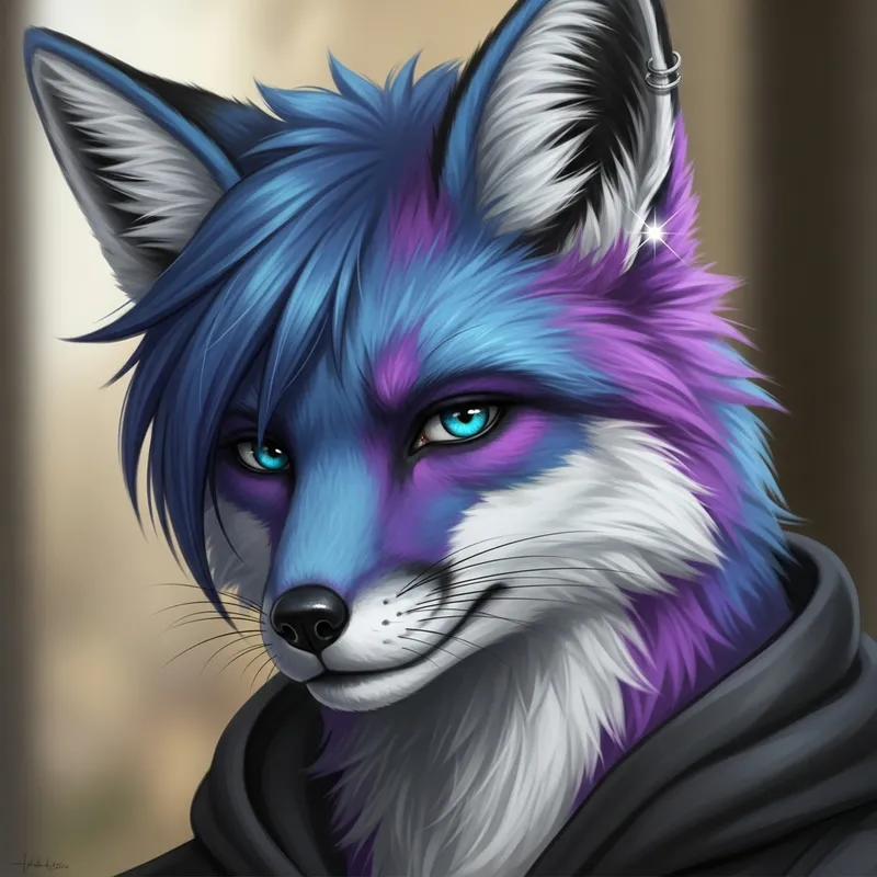 Captivating Male Fox Demi-Human with Multicolored Fur