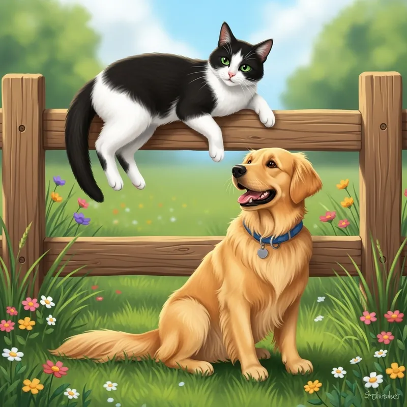 Adorable Cat and Dog Duo Adorable Cat and Dog Duo