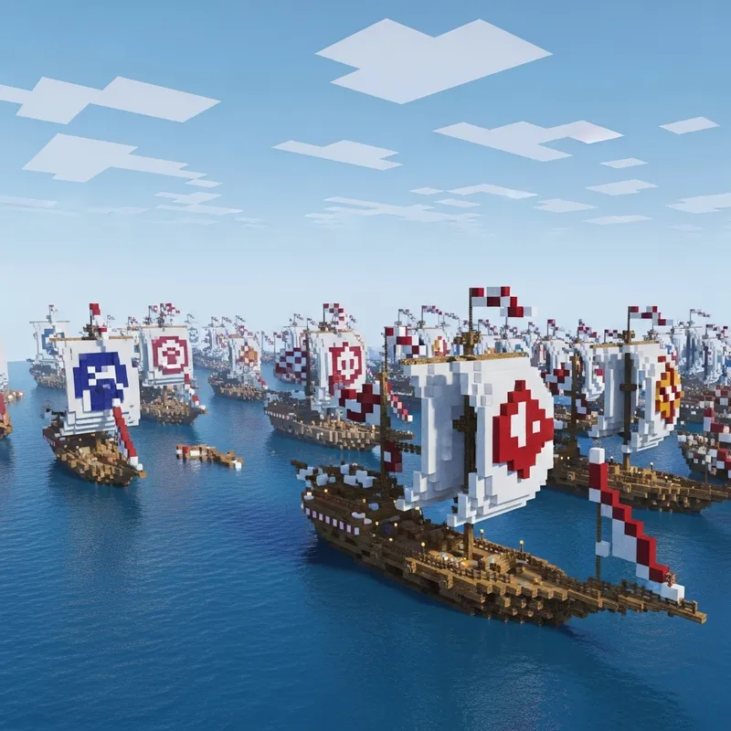 Massive Minecraft SMP Fleet by Gamer Fleet | Creative Ship Designs