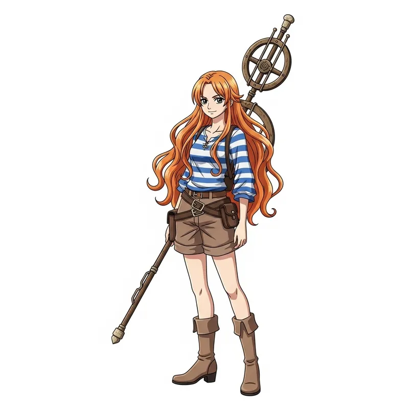 Nami - One Piece Character in Blue and Brown Outfit Nami - One Piece Character in Blue and Brown Outfit