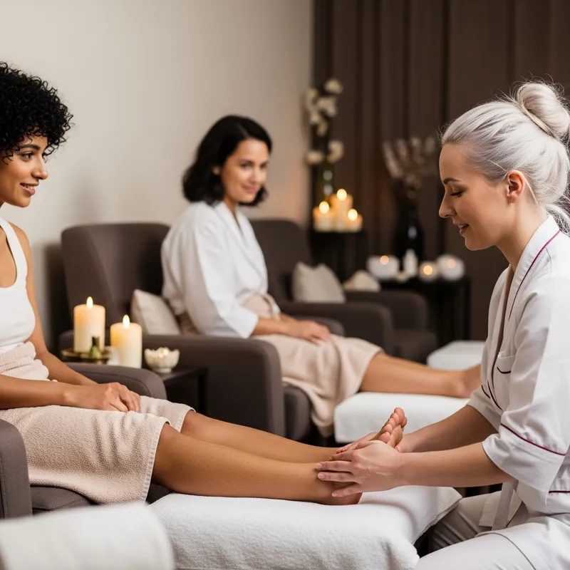 Lesbian Foot Massage in Serene Spa Setting