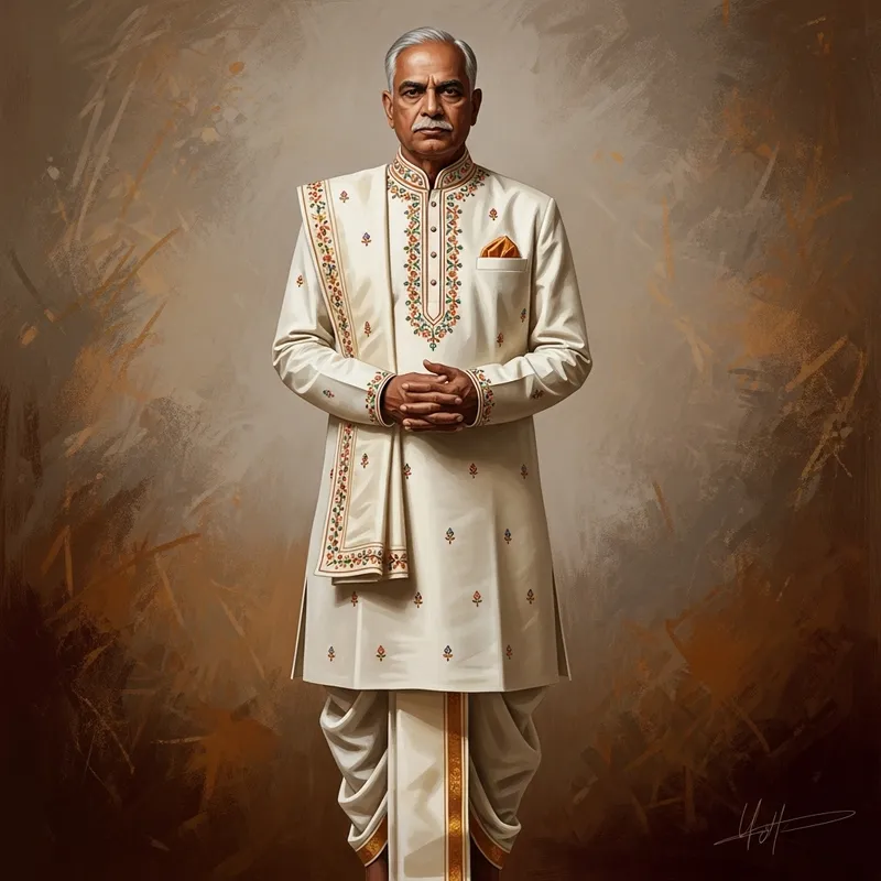 South Asian Man in Traditional Indian Attire