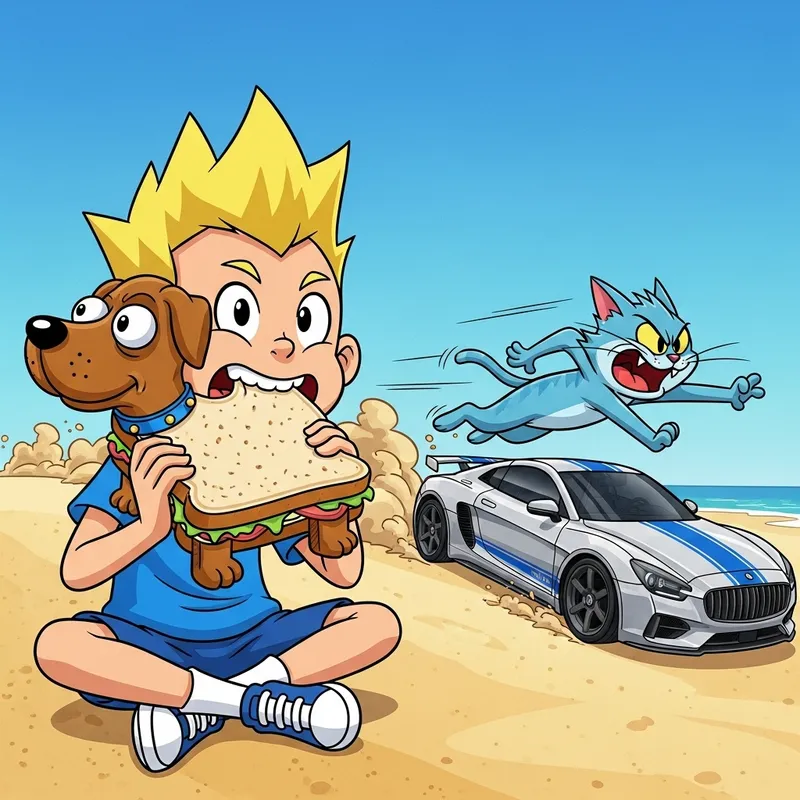 Bart Simpson Eating Scooby Doo on Beach | Gumball vs. Aston Martin Bart Simpson Eating Scooby Doo on Beach | Gumball vs. Aston Martin