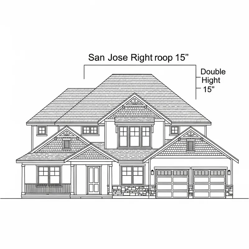 San Jose Style Hip and Gable Roof House Design