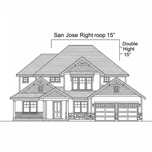 San Jose Style Hip and Gable Roof House Design