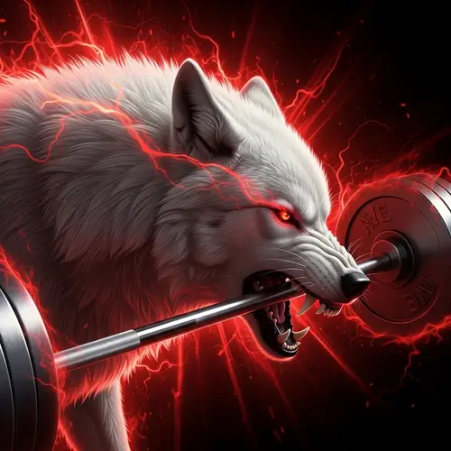 Fierce White Wolf with Weight Bar Art