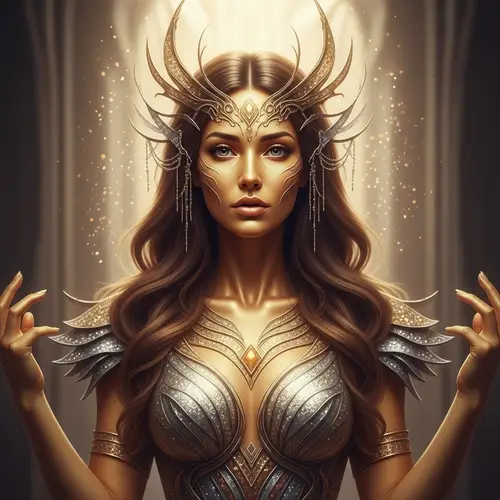 Golden-Skinned Alien Goddess: Ethereal Beauty & Power