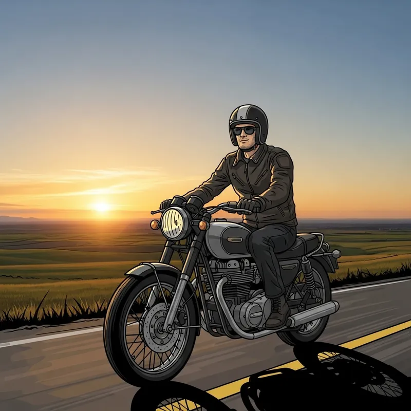 Motorcycle Rider Heading to the Horizon | Scenic Journey
