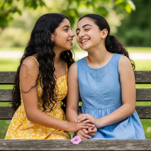 Young Teen Girls Sharing Innocent Moments - New Friendship