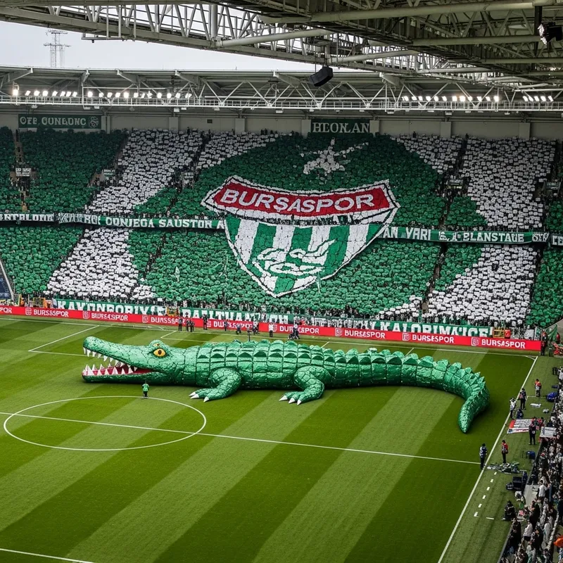 Bursaspor Fans Alligator Choreography: Spectacular Stadium Scene