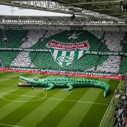 Bursaspor Fans Alligator Choreography at Sports Stadium Event