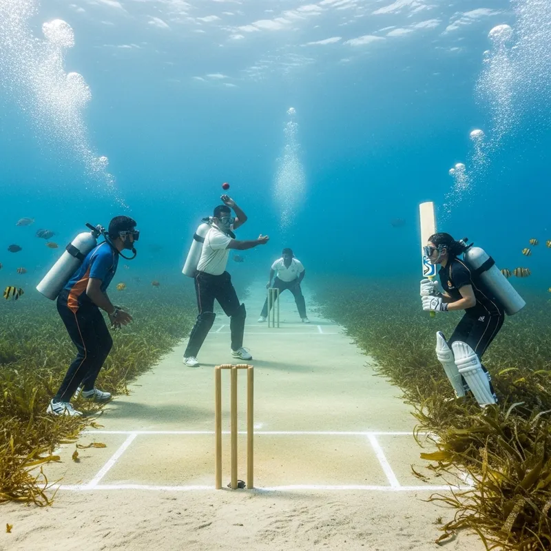 Cricket Under Ocean: Spectacular Underwater Game
