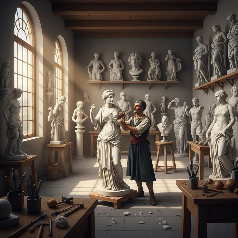 Pygmalion's Workshop Illustration