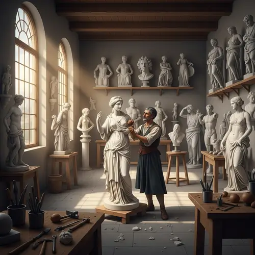 Renaissance Themed Pygmalion's Workshop Illustration