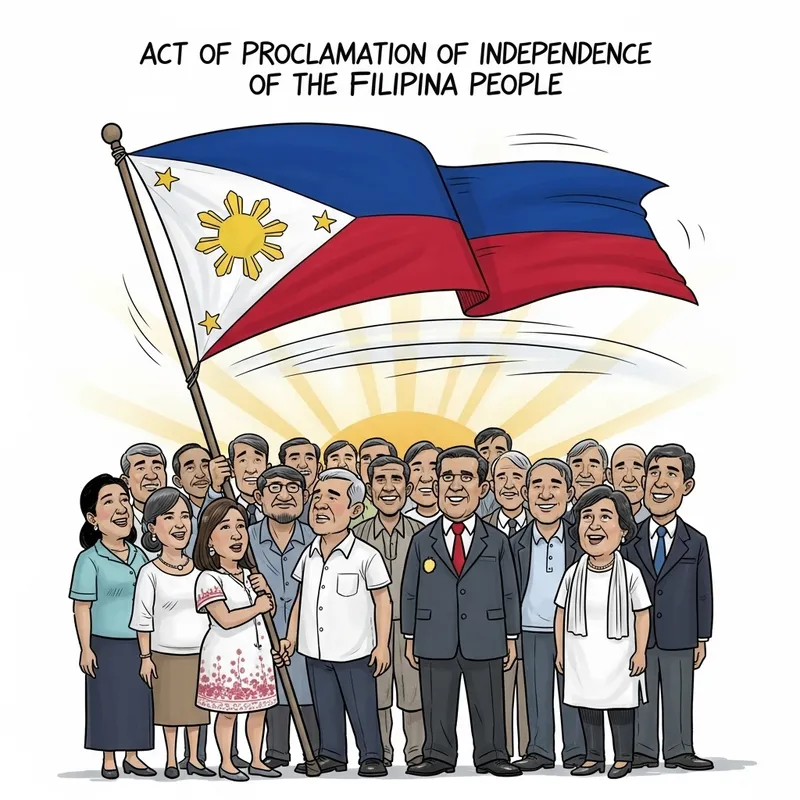 Filipino People's Independence Proclamation Cartoon