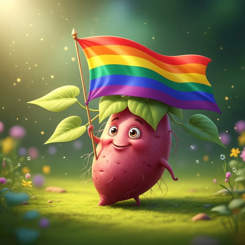 Camote Rainbow Flag Art - Gay Pride Sweet Potato Camote Rainbow Flag Art - Gay Pride Sweet Potato
