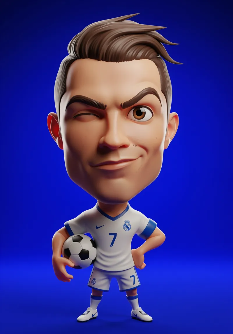 3D Caricature of Cristiano Ronaldo: Playful Art